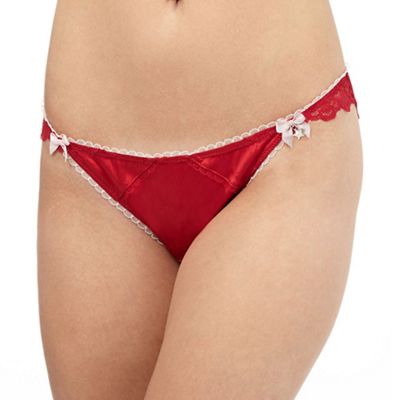 Floozie by Frost French Dark pink lace brazilian briefs